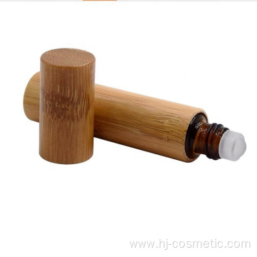 wholesale cosmetic high end essential oil packaging glass10ml bamboo roller bottle for perfume